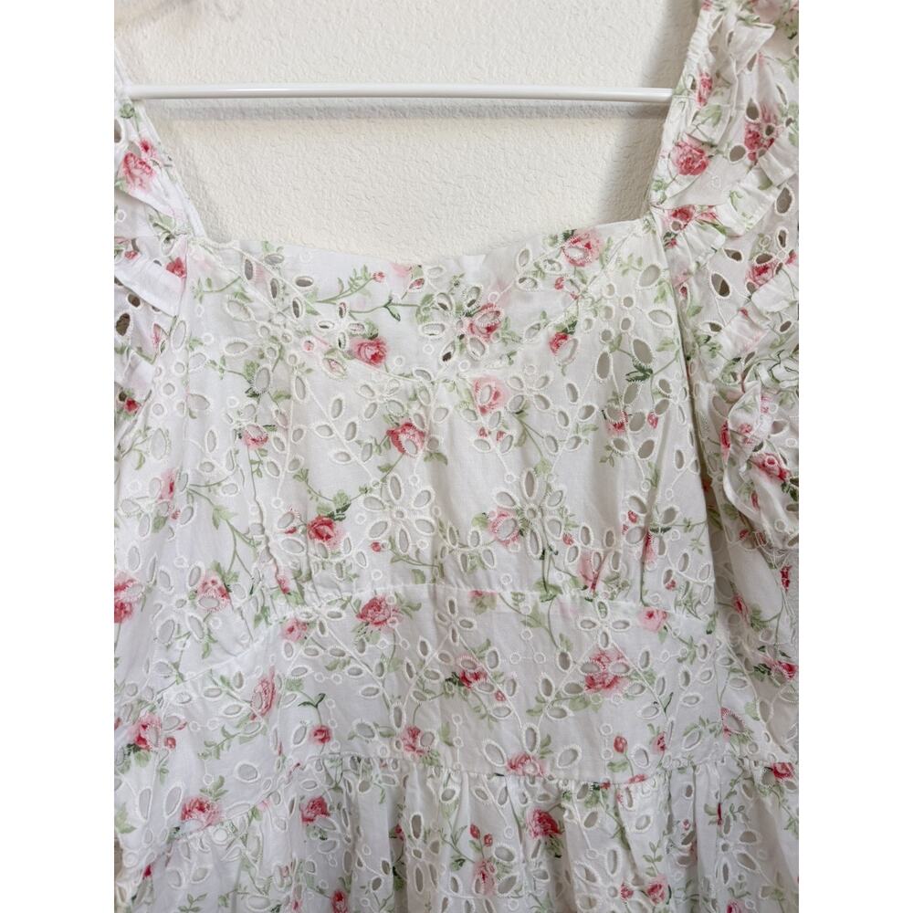 LoveShackFancy x Target Women's Clementine Floral Eyelet Short Dress Sz 12 - Picture 5 of 9